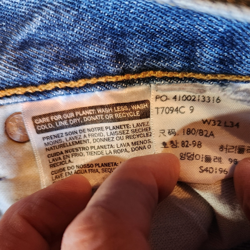 Men's 501 LEVI'S Blue Jeans 32×34 - Picture 4 of 7